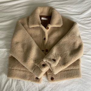 Mango Oversized faux-shearling jacket